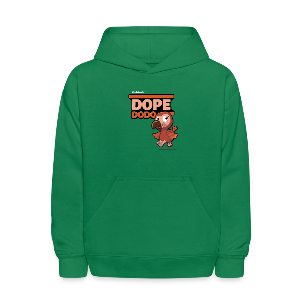 Dope Dodo Character Comfort Kids Hoodie - kelly green