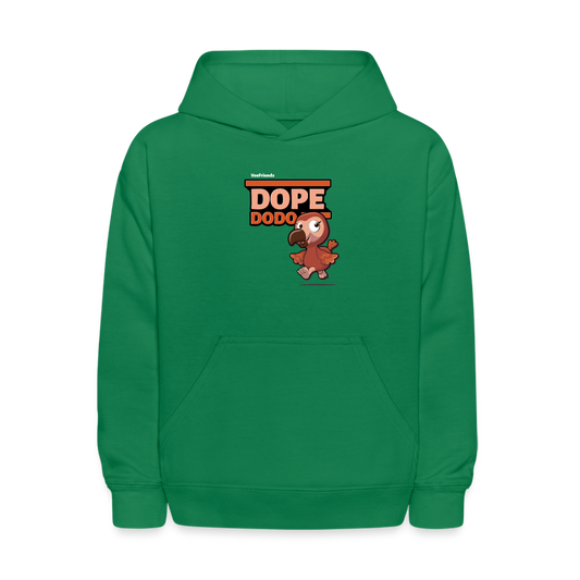 Dope Dodo Character Comfort Kids Hoodie - kelly green