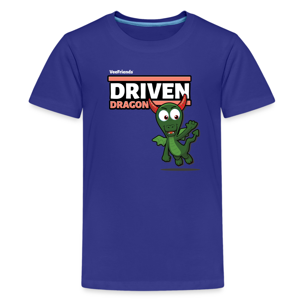 Driven Dragon Character Comfort Kids Tee - royal blue