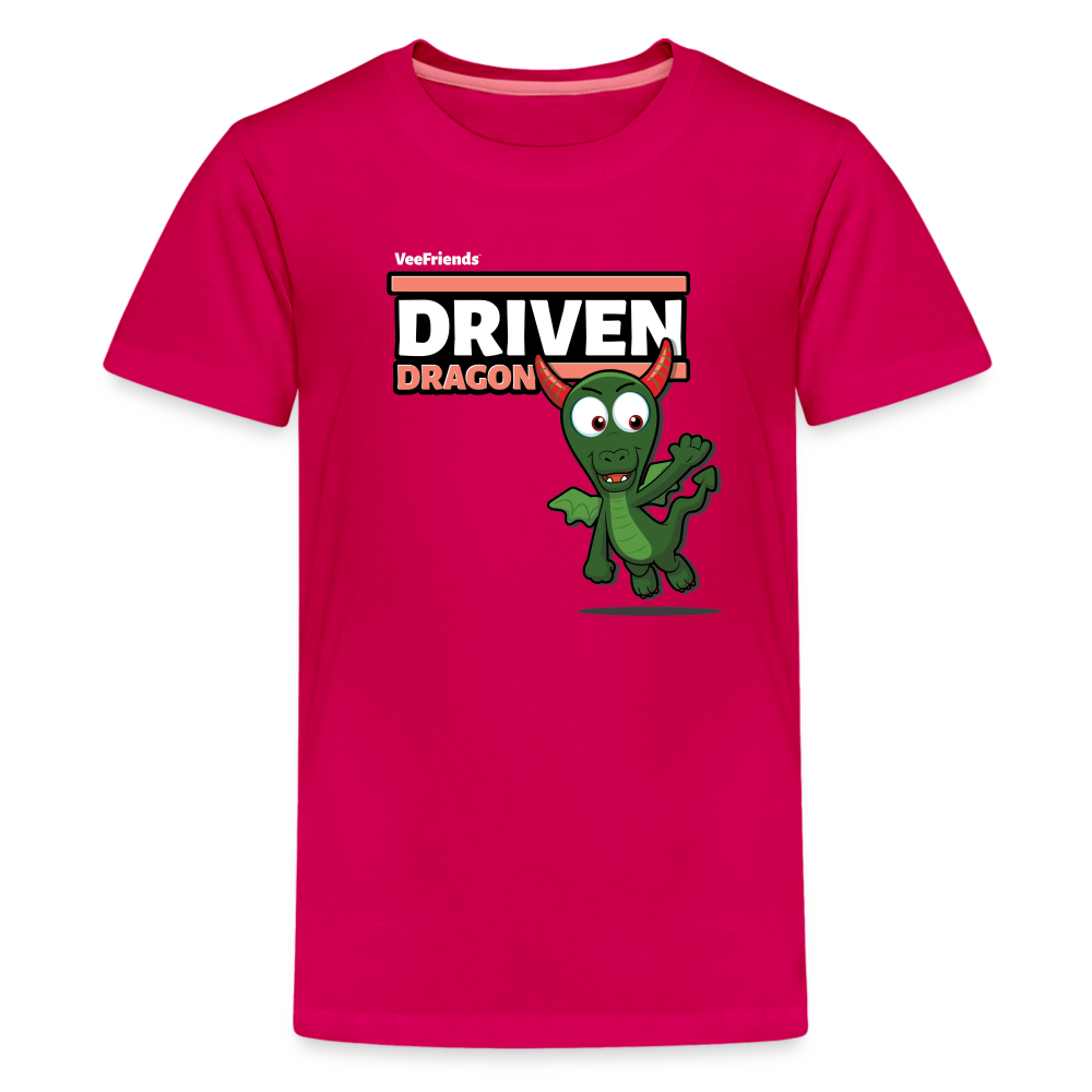 Driven Dragon Character Comfort Kids Tee - dark pink