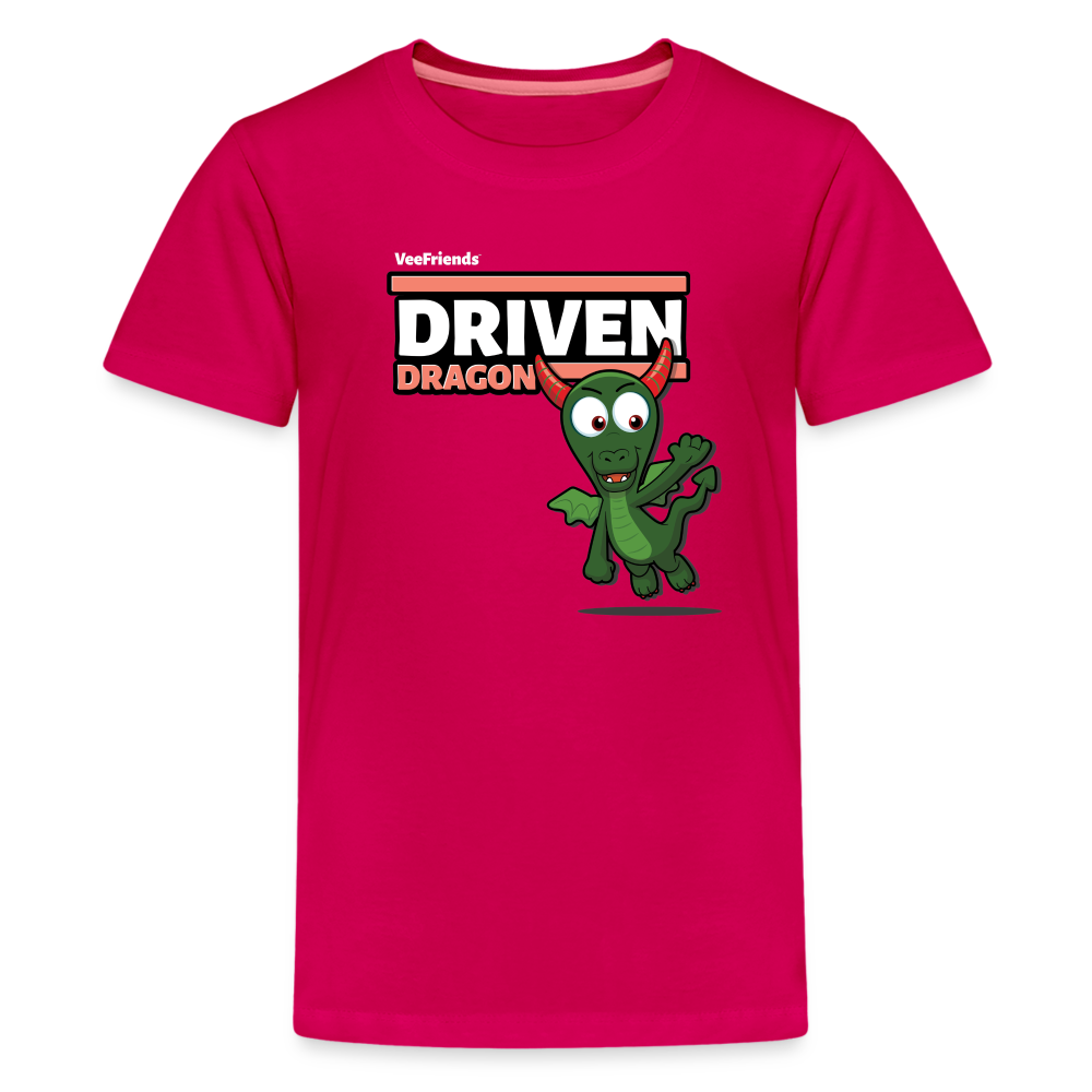 
            
                Load image into Gallery viewer, Driven Dragon Character Comfort Kids Tee - dark pink
            
        