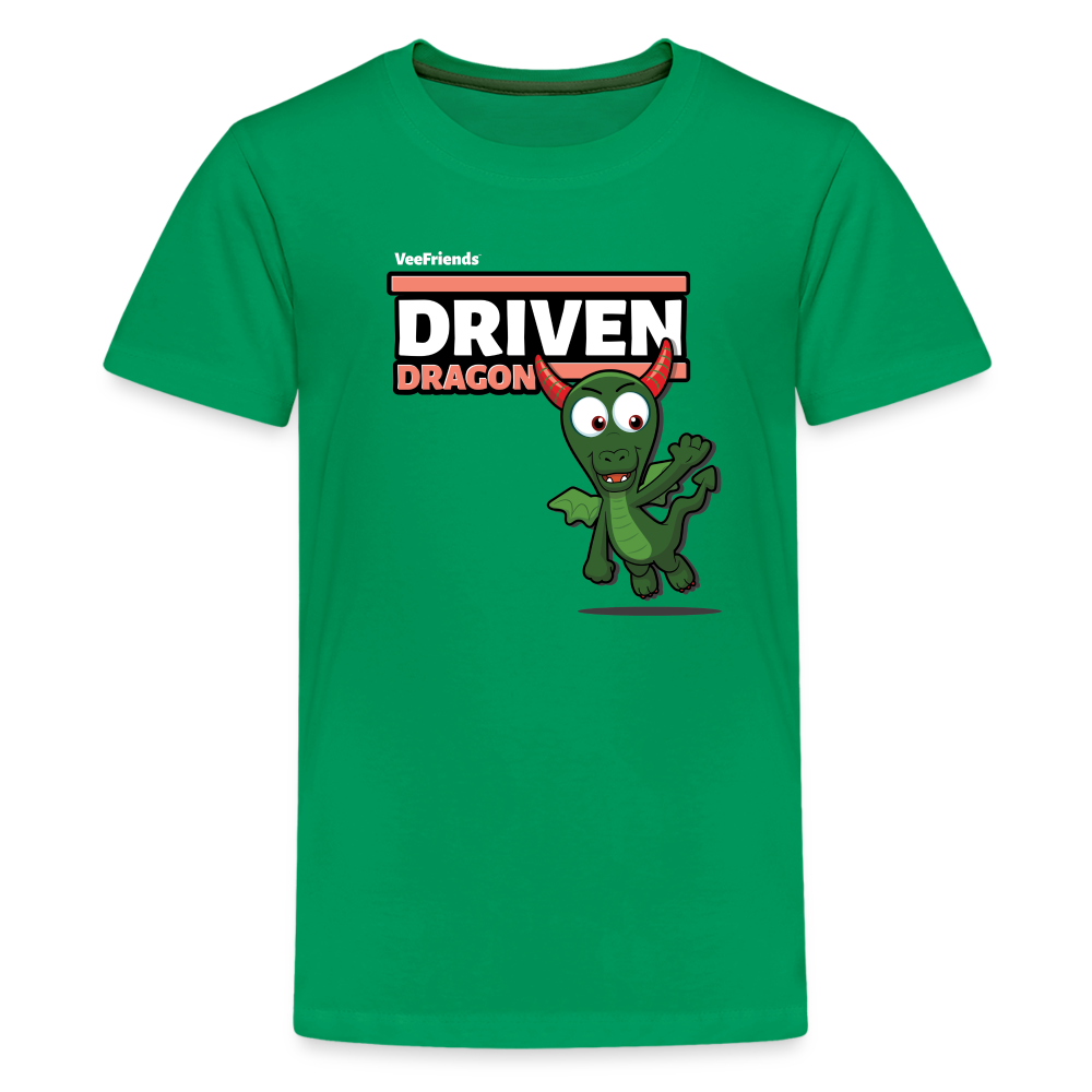 Driven Dragon Character Comfort Kids Tee - kelly green