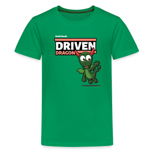 Driven Dragon Character Comfort Kids Tee - kelly green