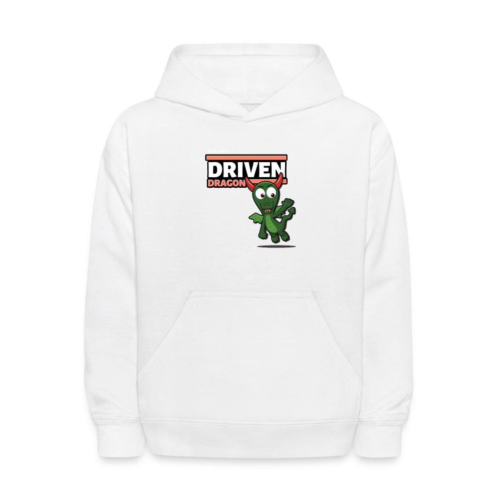 Driven Dragon Character Comfort Kids Hoodie - white