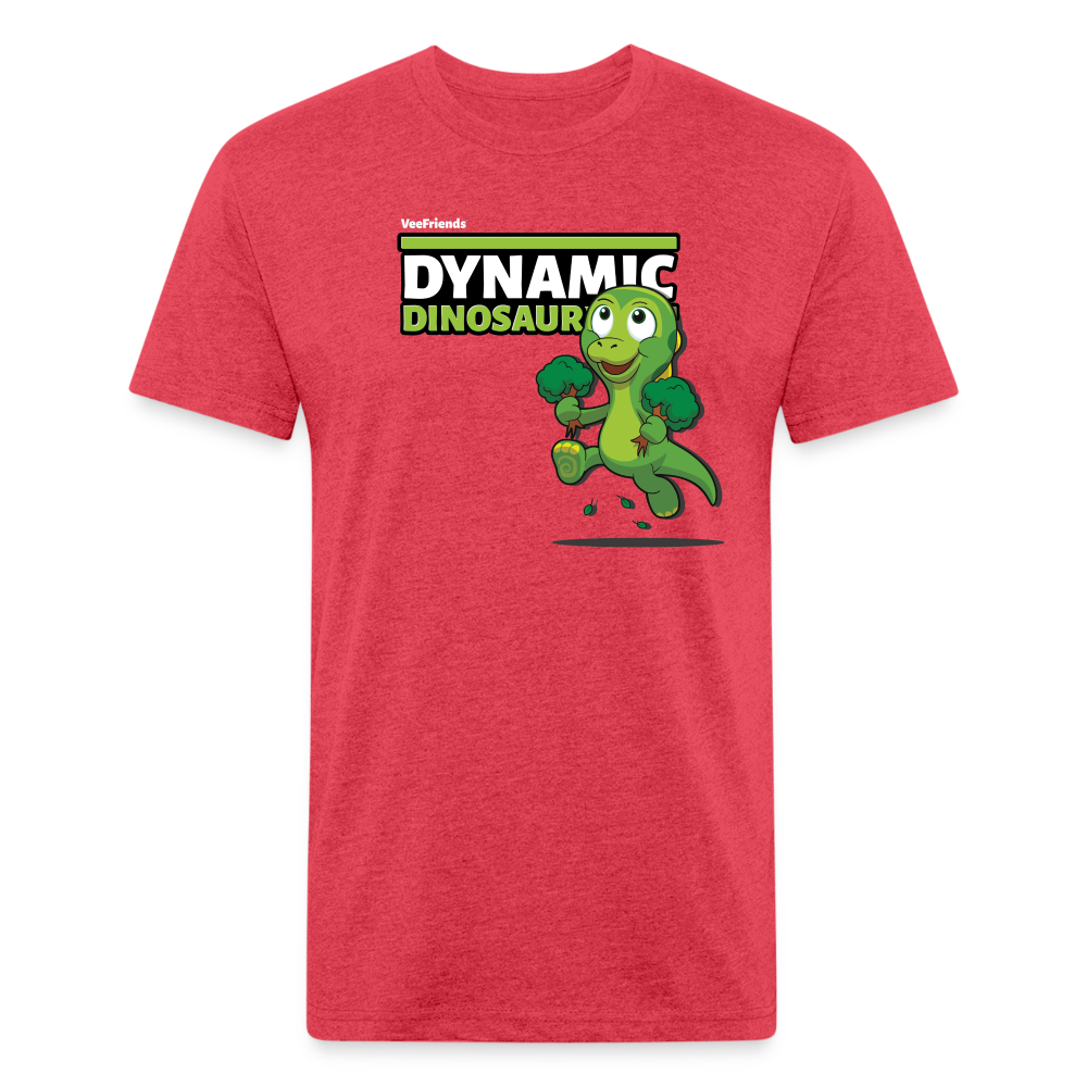 Dynamic Dinosaur Character Comfort Adult Tee - heather red