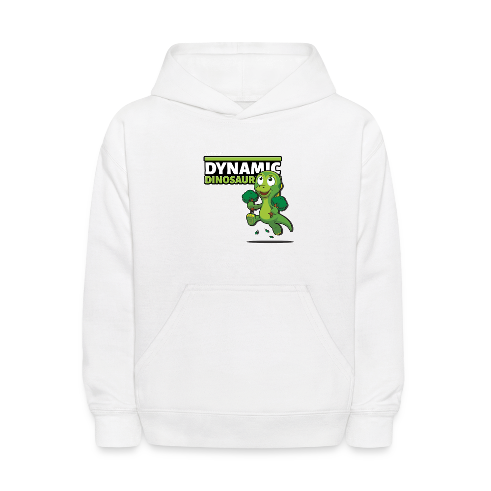 Dynamic Dinosaur Character Comfort Kids Hoodie - white