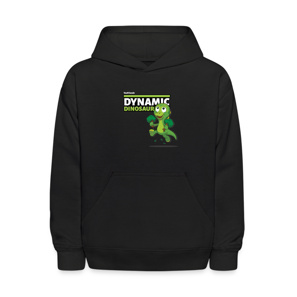 Dynamic Dinosaur Character Comfort Kids Hoodie - black