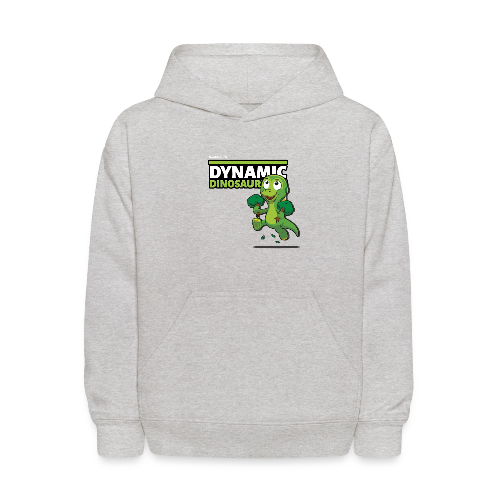 Dynamic Dinosaur Character Comfort Kids Hoodie - heather gray