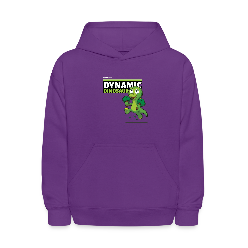 Dynamic Dinosaur Character Comfort Kids Hoodie - purple