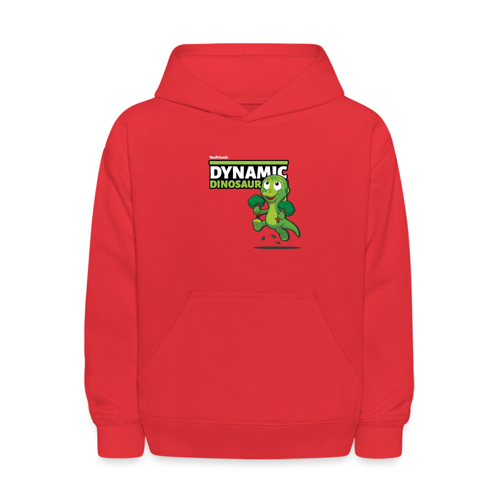 Dynamic Dinosaur Character Comfort Kids Hoodie - red