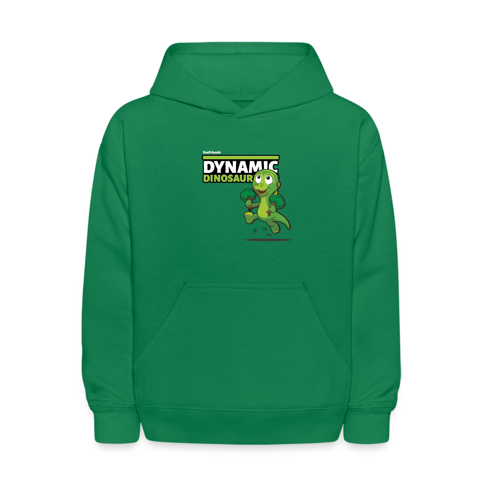 Dynamic Dinosaur Character Comfort Kids Hoodie - kelly green
