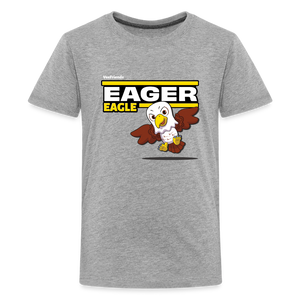 
            
                Load image into Gallery viewer, Eager Eagle Character Comfort Kids Tee - heather gray
            
        