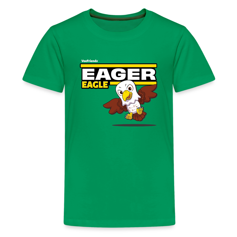 Eager Eagle Character Comfort Kids Tee - kelly green