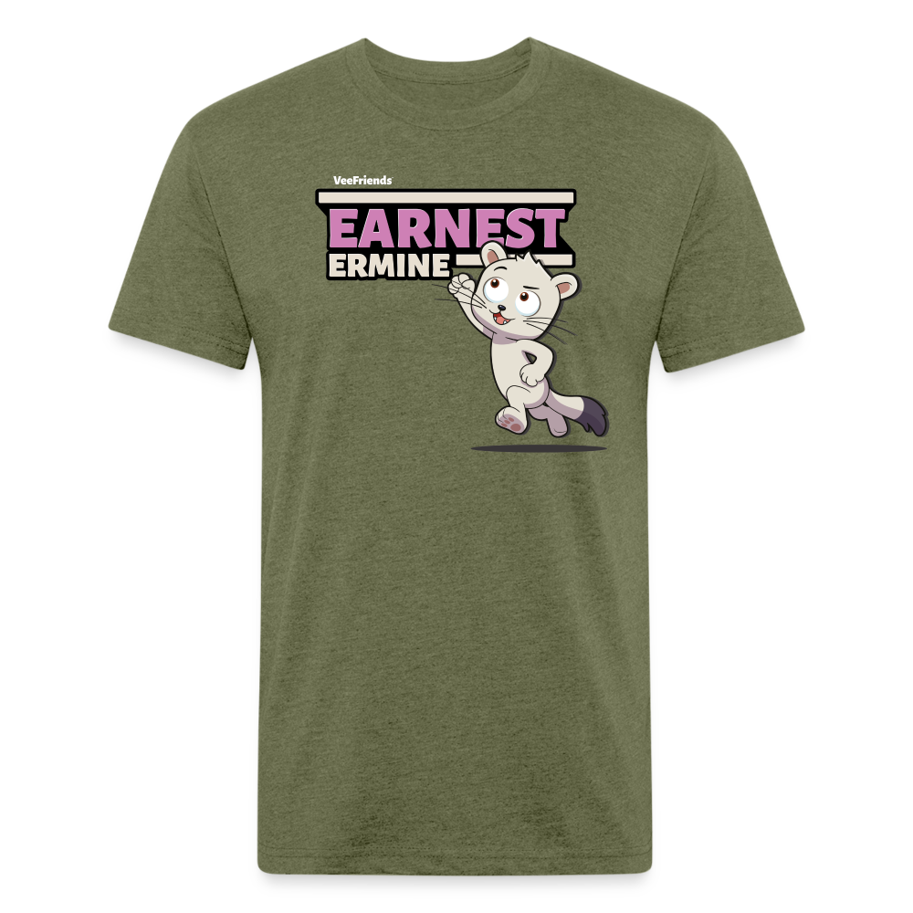 Earnest Ermine Character Comfort Adult Tee - heather military green