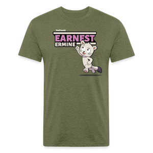 Earnest Ermine Character Comfort Adult Tee - heather military green