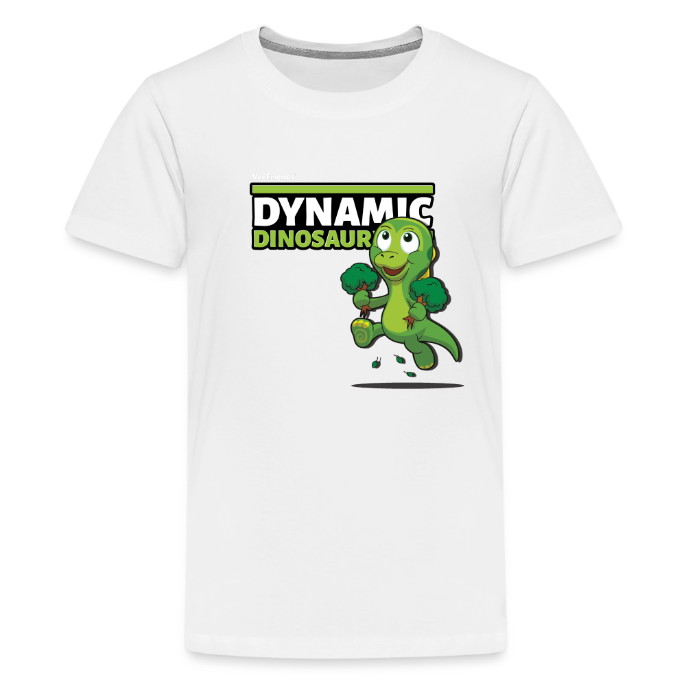 Dynamic Dinosaur Character Comfort Kids Tee - white