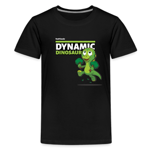 Dynamic Dinosaur Character Comfort Kids Tee - black