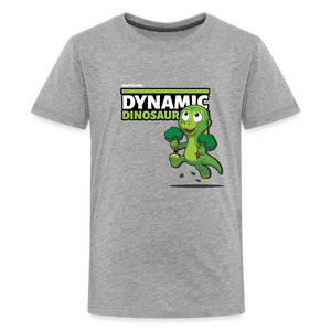 Dynamic Dinosaur Character Comfort Kids Tee - heather gray