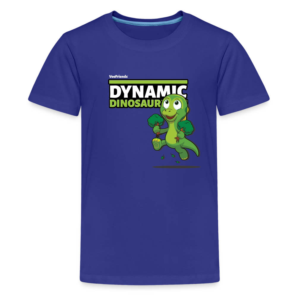 Dynamic Dinosaur Character Comfort Kids Tee - royal blue