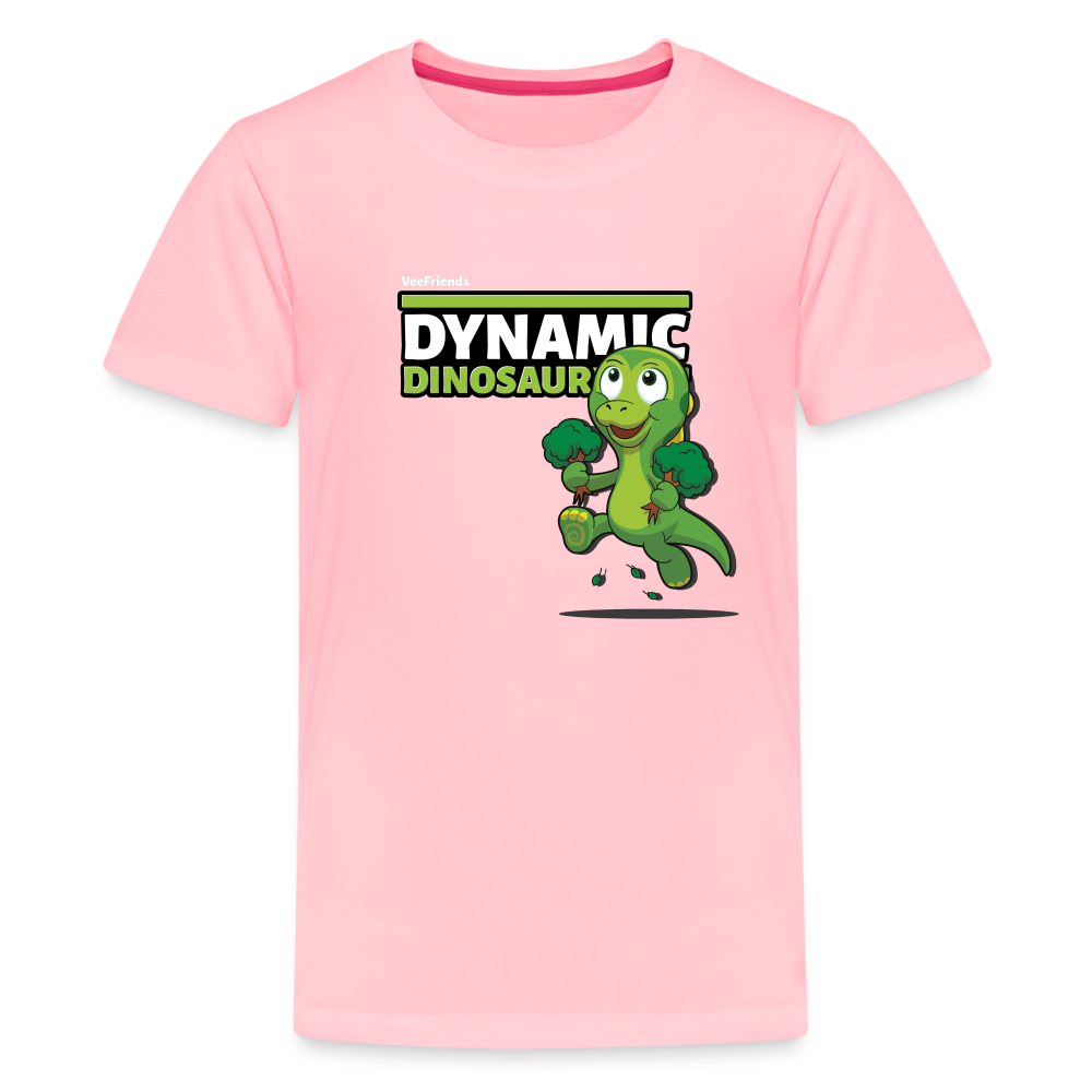 Dynamic Dinosaur Character Comfort Kids Tee - pink