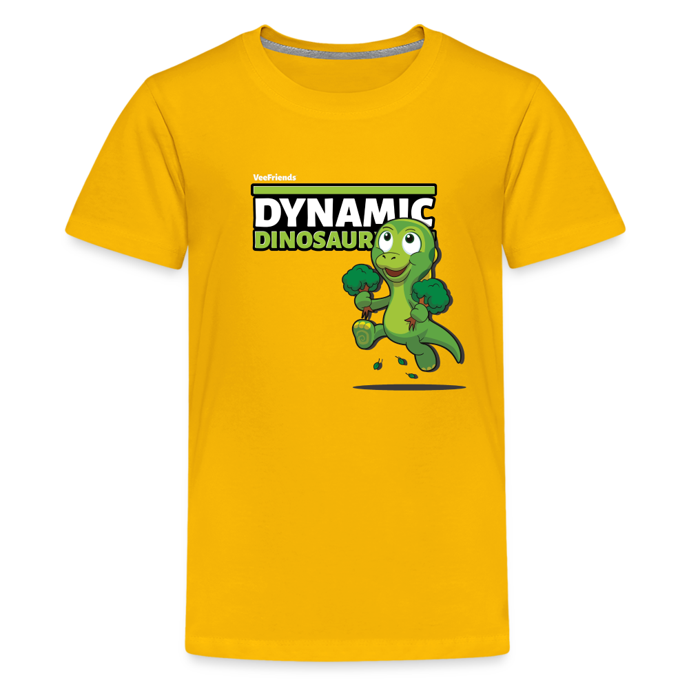 Dynamic Dinosaur Character Comfort Kids Tee - sun yellow