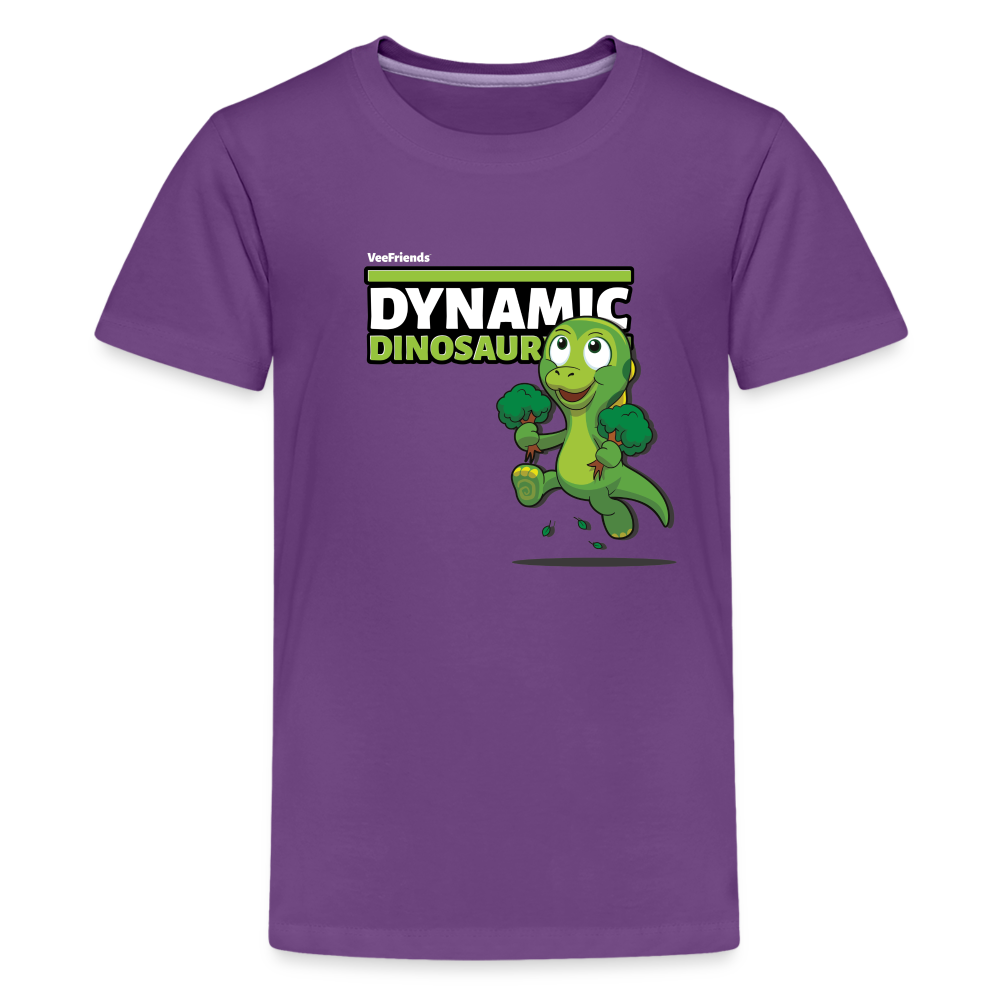 Dynamic Dinosaur Character Comfort Kids Tee - purple