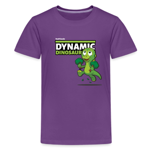 Dynamic Dinosaur Character Comfort Kids Tee - purple
