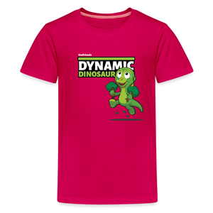 Dynamic Dinosaur Character Comfort Kids Tee - dark pink
