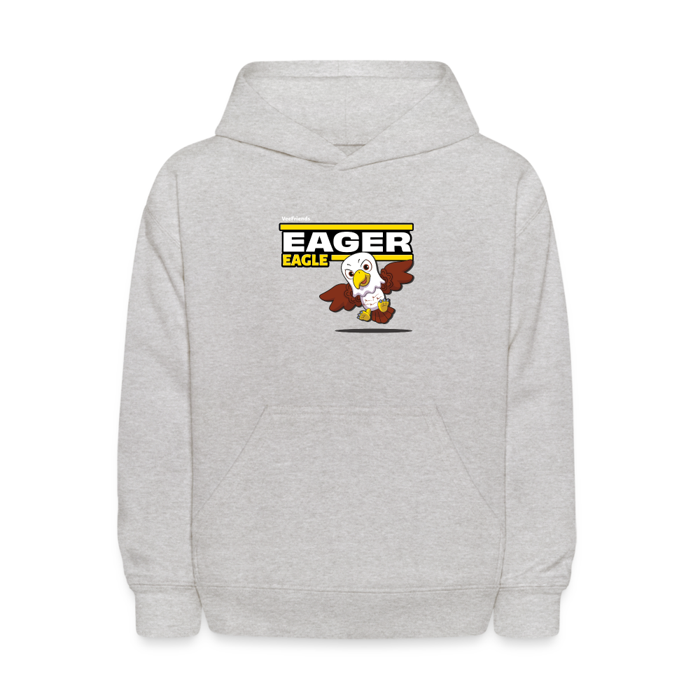 Eager Eagle Character Comfort Kids Hoodie - heather gray