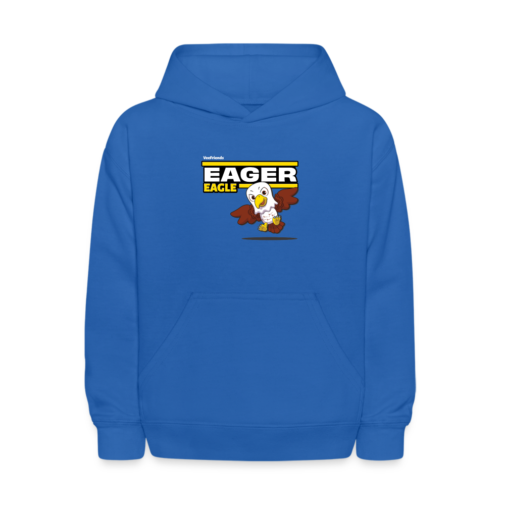 Eager Eagle Character Comfort Kids Hoodie - royal blue