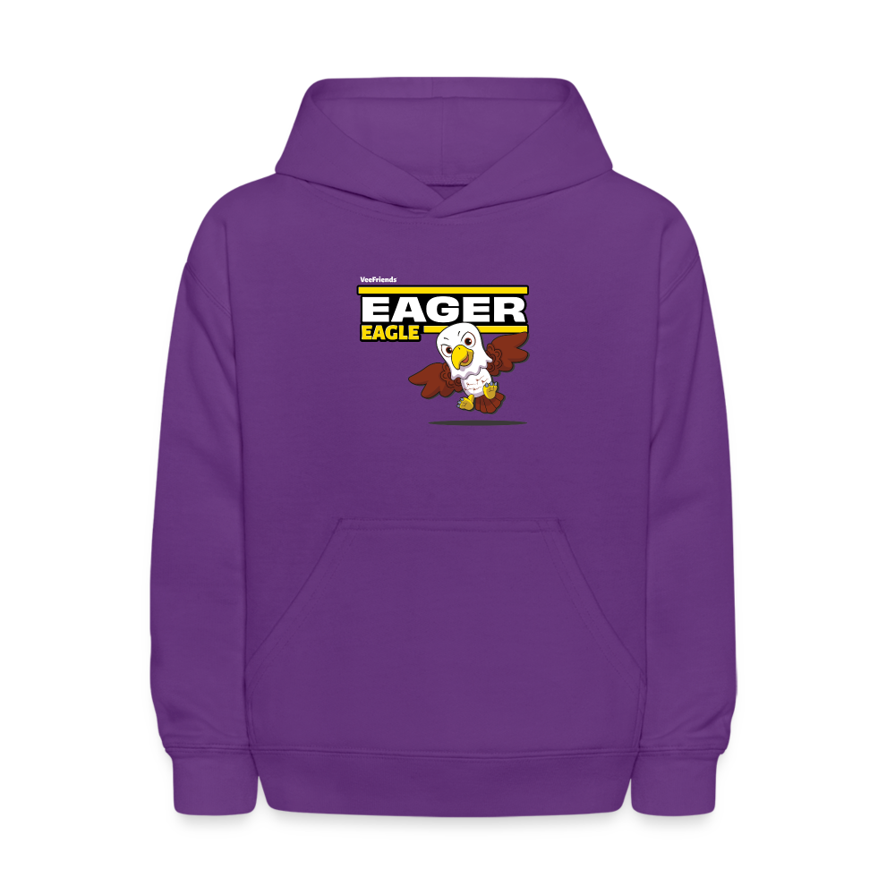 Eager Eagle Character Comfort Kids Hoodie - purple