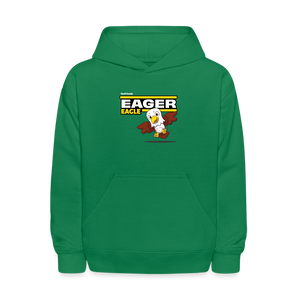 Eager Eagle Character Comfort Kids Hoodie - kelly green