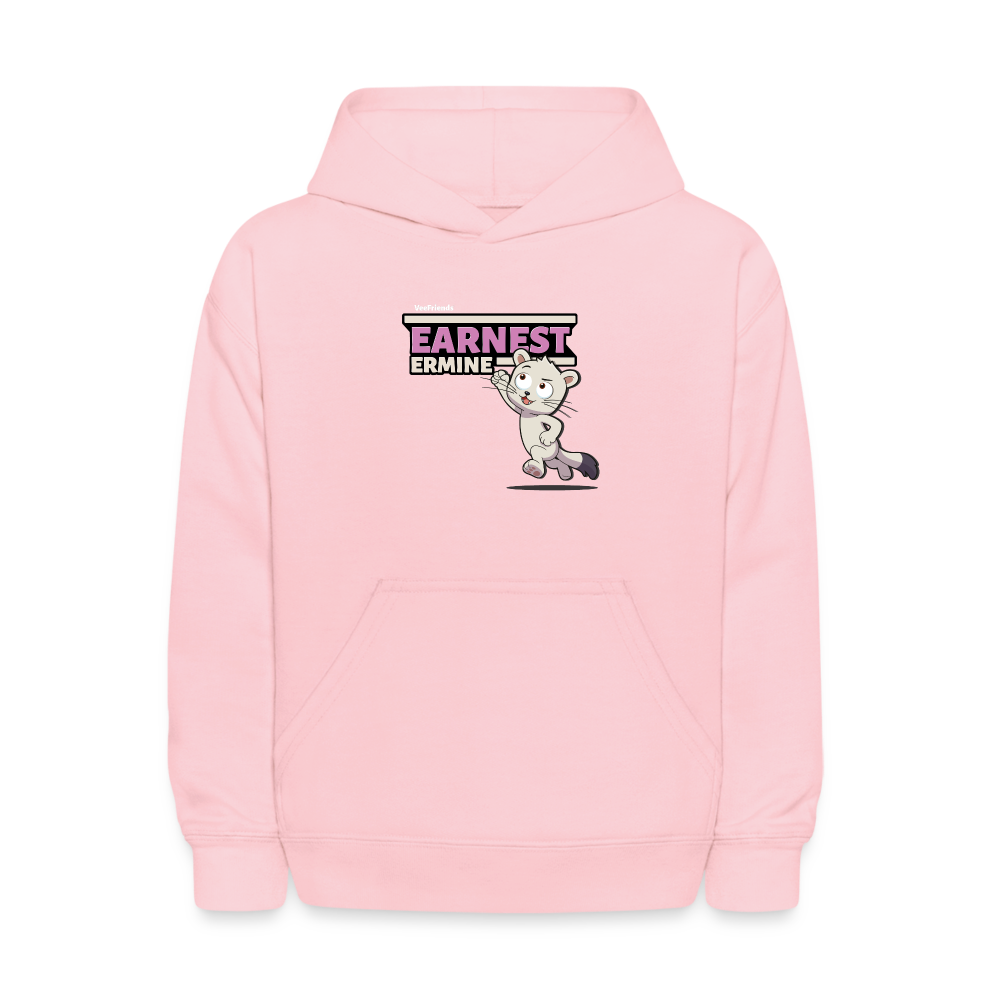 Earnest Ermine Character Comfort Kids Hoodie - pink