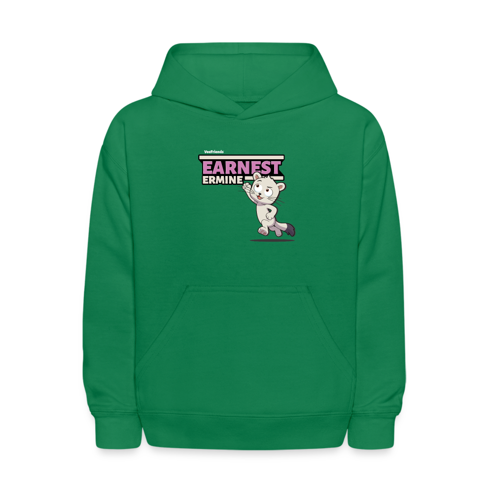 Earnest Ermine Character Comfort Kids Hoodie - kelly green