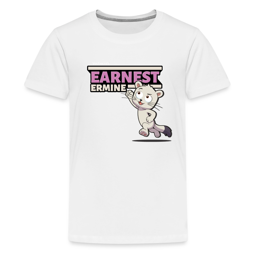 Earnest Ermine Character Comfort Kids Tee - white