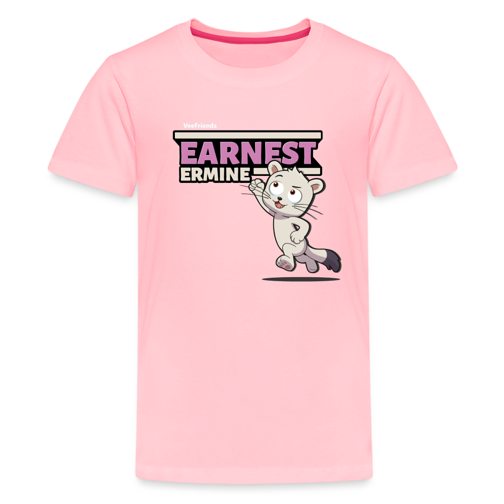 Earnest Ermine Character Comfort Kids Tee - pink