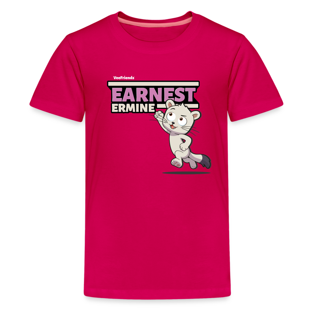 Earnest Ermine Character Comfort Kids Tee - dark pink