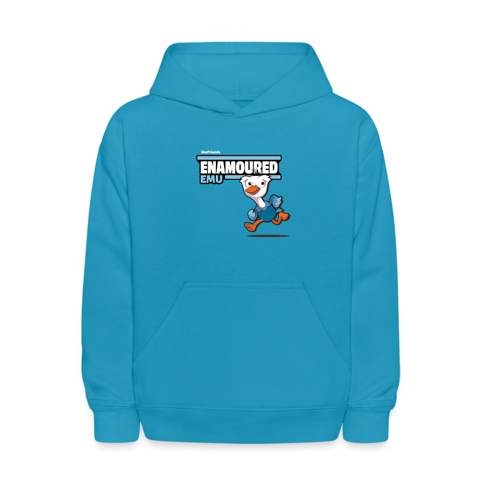 Enamoured Emu Character Comfort Kids Hoodie - turquoise