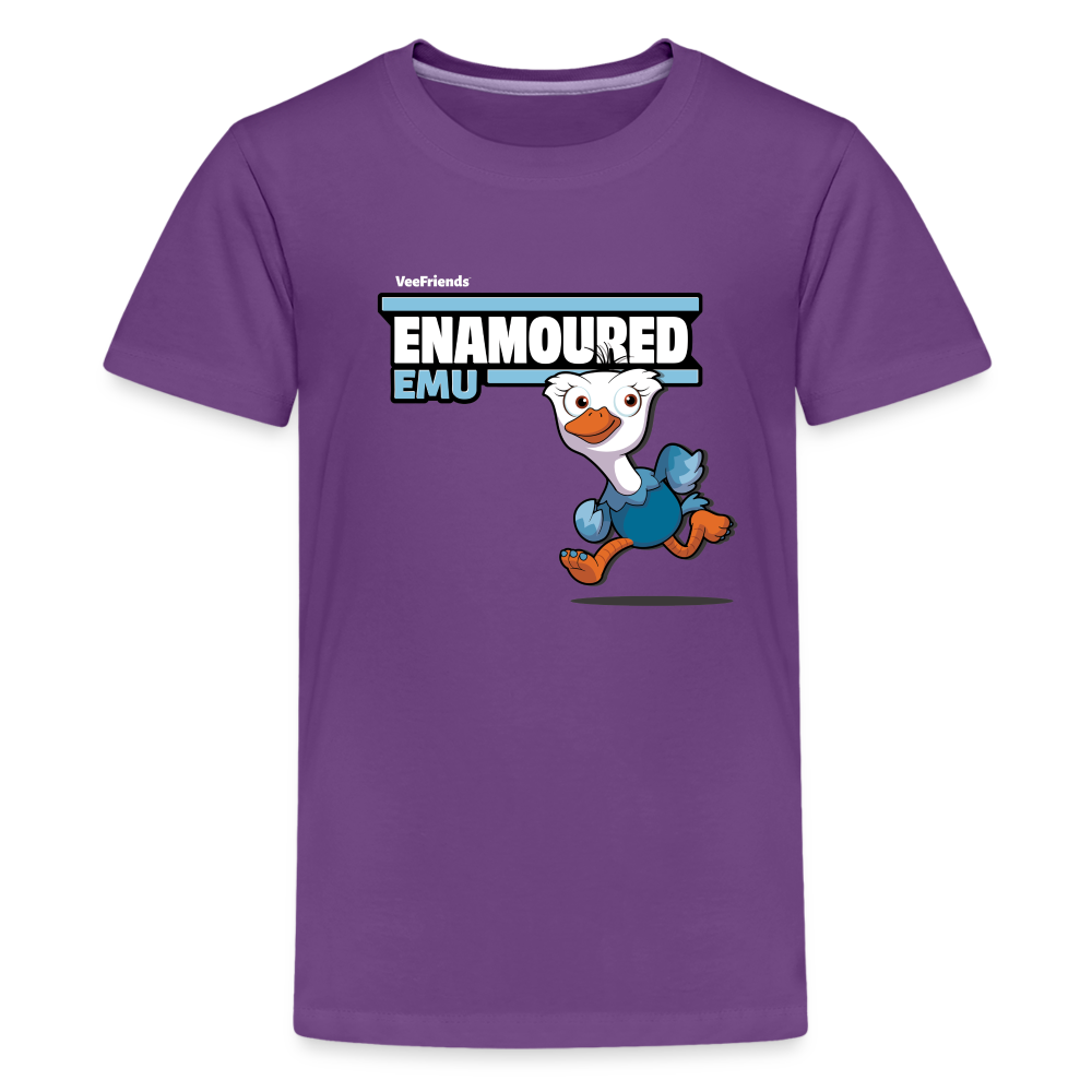 Enamoured Emu Character Comfort Kids Tee - purple