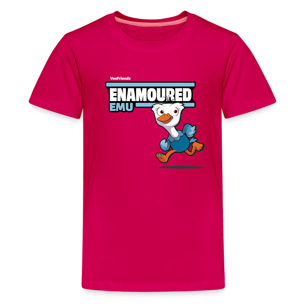 Enamoured Emu Character Comfort Kids Tee - dark pink