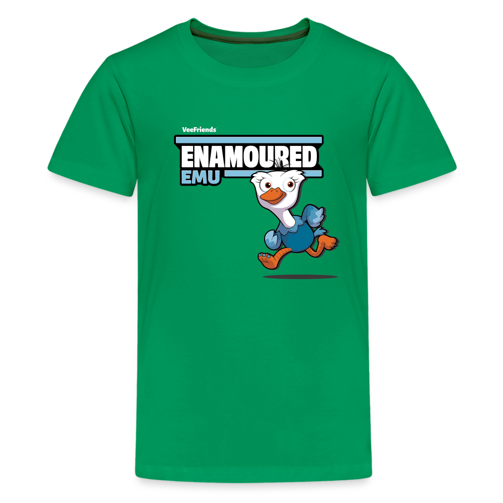 Enamoured Emu Character Comfort Kids Tee - kelly green