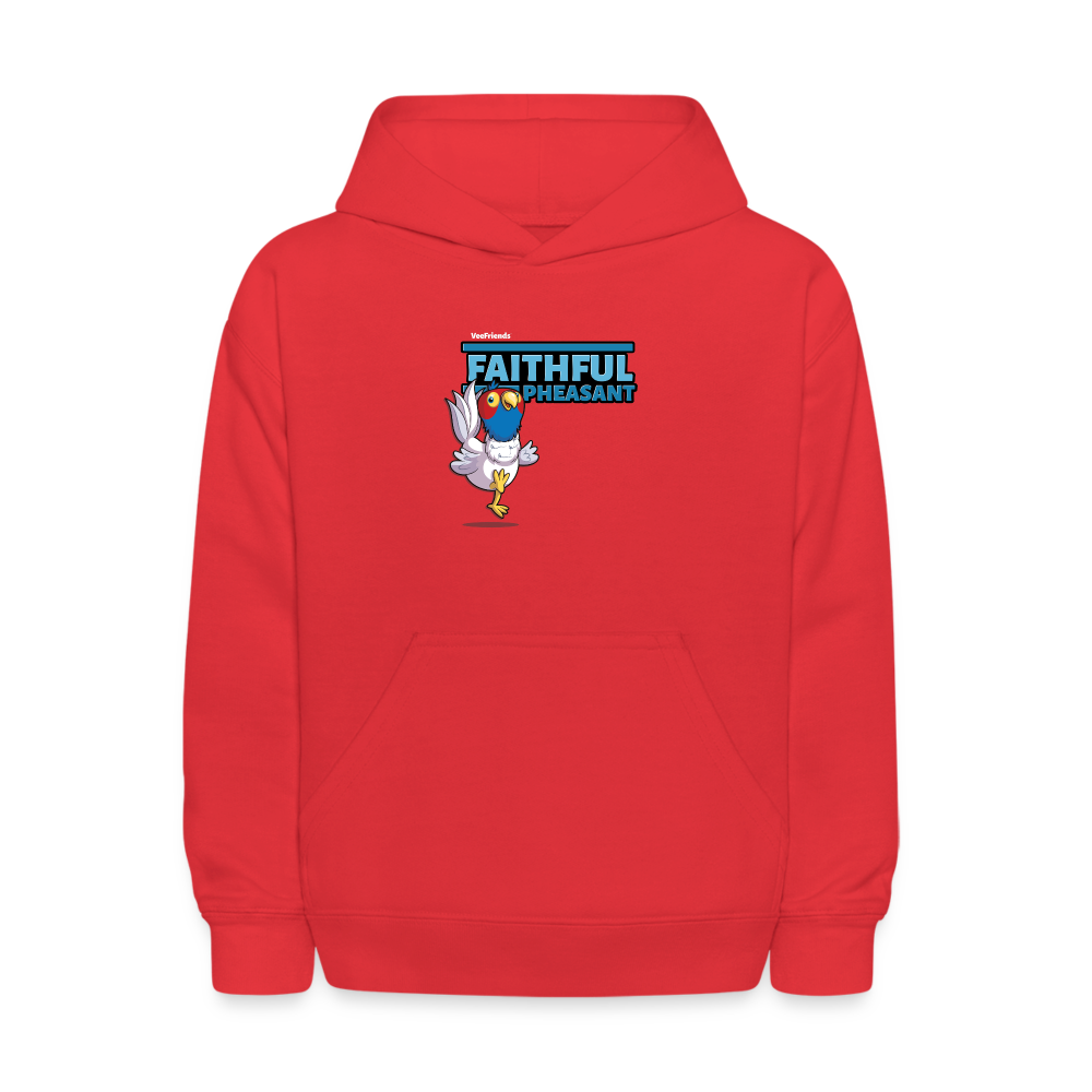 Faithful Pheasant Character Comfort Kids Hoodie - red