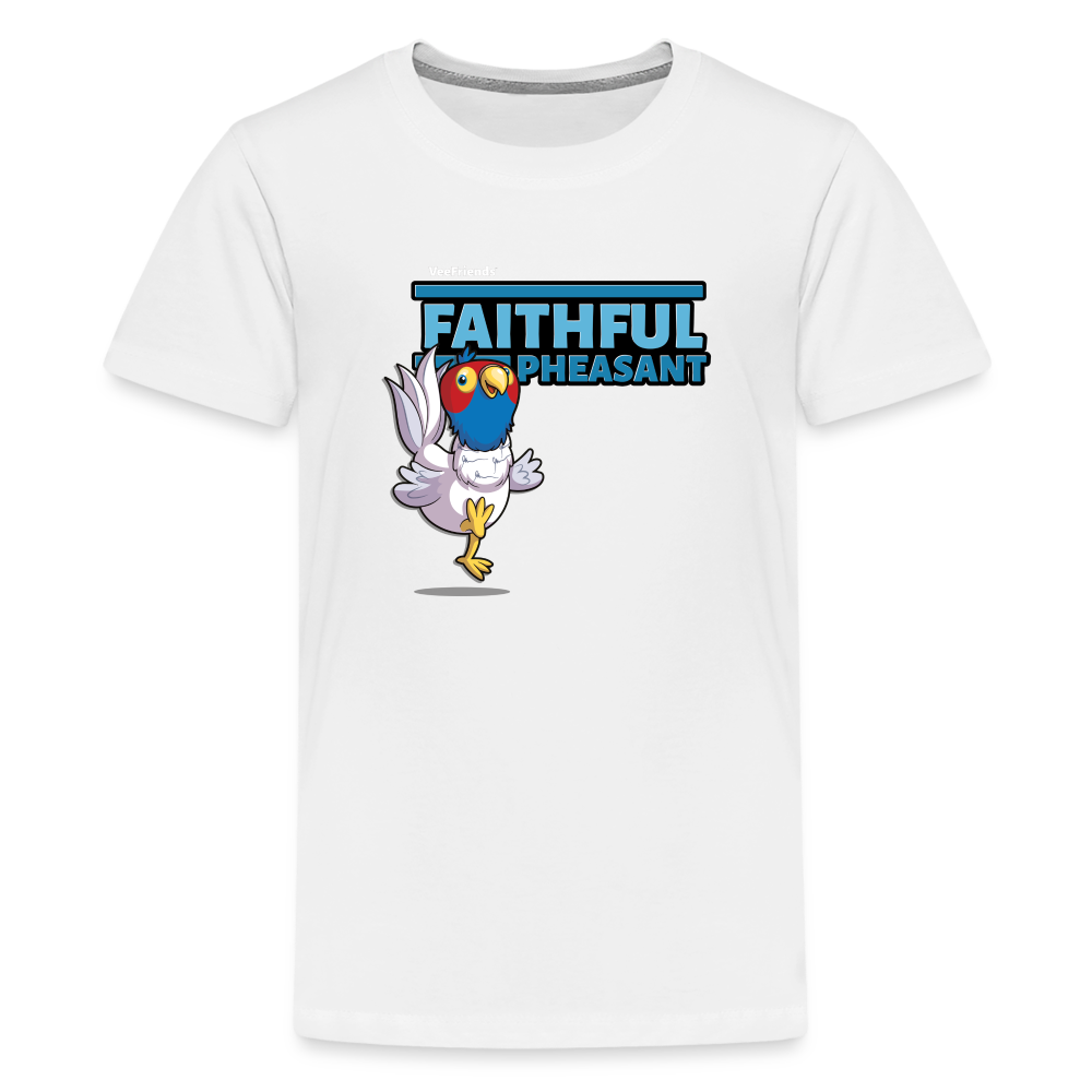 Faithful Pheasant Character Comfort Kids Tee - white