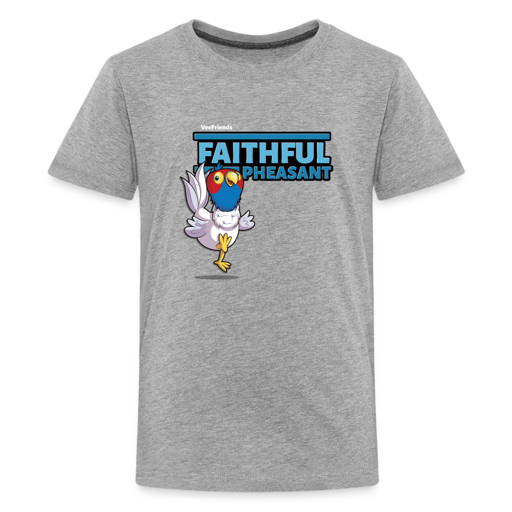 Faithful Pheasant Character Comfort Kids Tee - heather gray