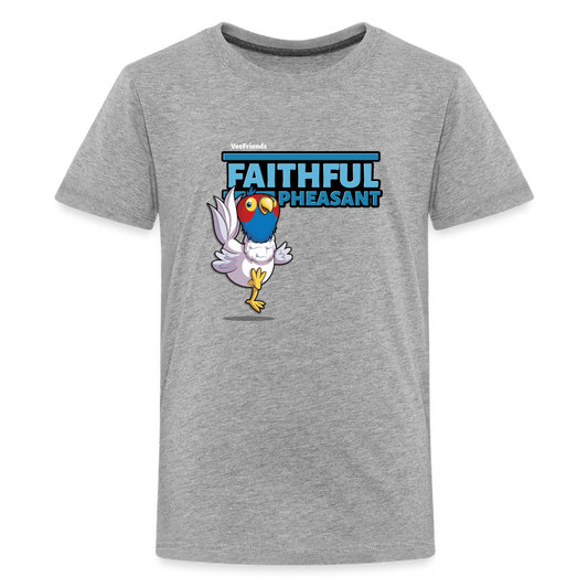 Faithful Pheasant Character Comfort Kids Tee - heather gray