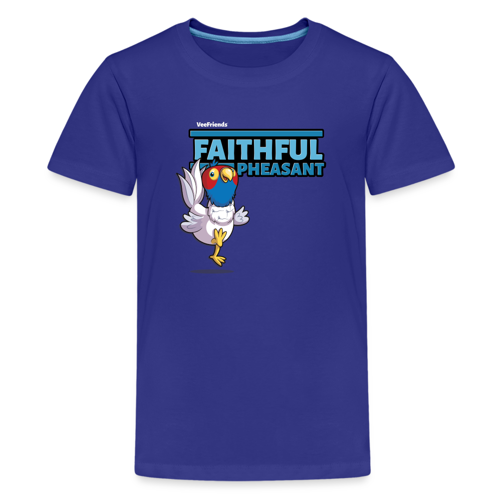 Faithful Pheasant Character Comfort Kids Tee - royal blue