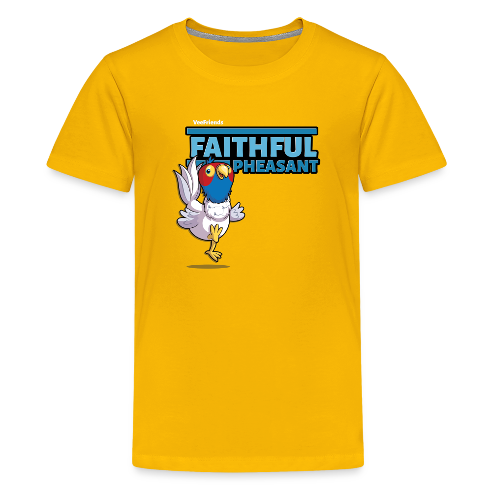 Faithful Pheasant Character Comfort Kids Tee - sun yellow