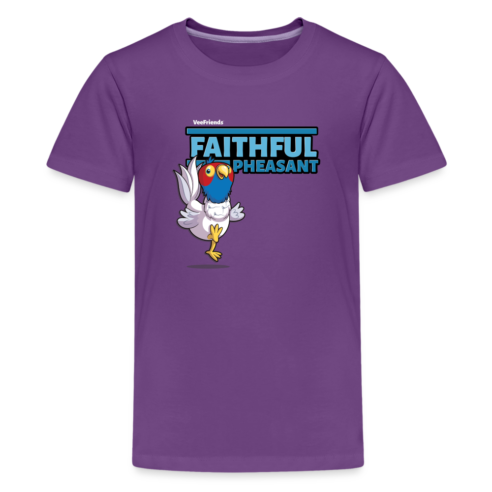 Faithful Pheasant Character Comfort Kids Tee - purple