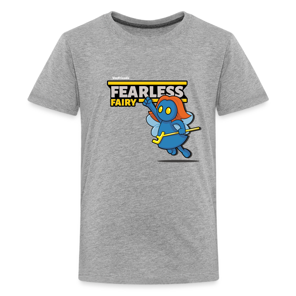 Fearless Fairy Character Comfort Kids Tee - heather gray
