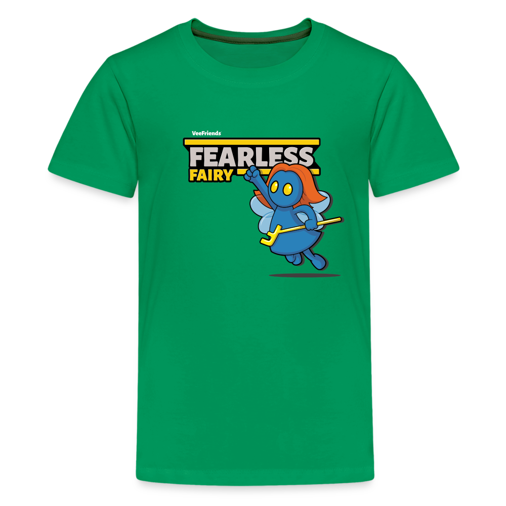 Fearless Fairy Character Comfort Kids Tee - kelly green
